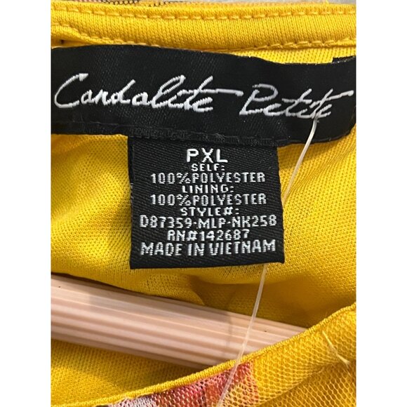 NWT Candalite Petite PXL Floral Yellow Halter Maxi Polyester Spring Summer Dress - Picture 15 of 16